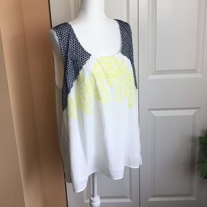 Skies Are Blue Sleeveless Chiffon Embroidered Top by Stitch Fix Size 2X …
